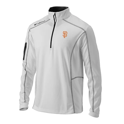 Men's Columbia  White San Francisco Giants Omni-Wick Shotgun Quarter-Zip Pullover