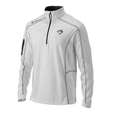 Men's Columbia  White Toronto Blue Jays Omni-Wick Shotgun Quarter-Zip Pullover
