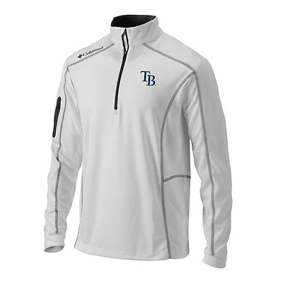 Men's Columbia  White Tampa Bay Rays Omni-Wick Shotgun Quarter-Zip Pullover
