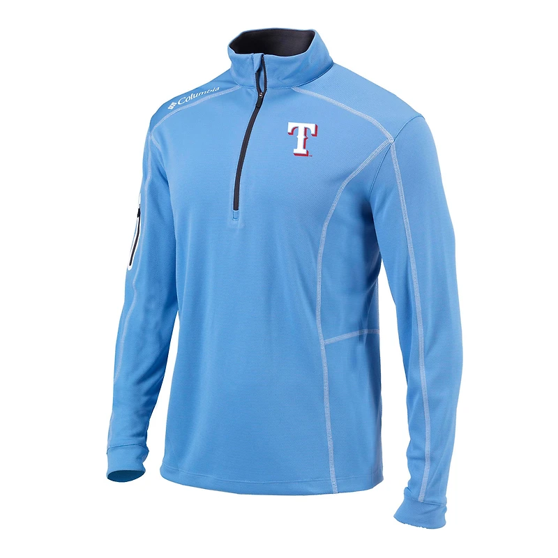 Men's Columbia  Light Blue Texas Rangers Omni-Wick Shotgun Quarter-Zip Pullover