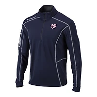 Men's Columbia  Navy Washington Nationals Omni-Wick Shotgun Quarter-Zip Pullover