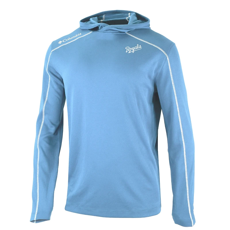 Men's Columbia  Light Blue Kansas City Royals Omni-Wick Shotgun Pullover Hoodie