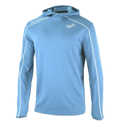 Men's Columbia  Light Blue Kansas City Royals Omni-Wick Shotgun Pullover Hoodie