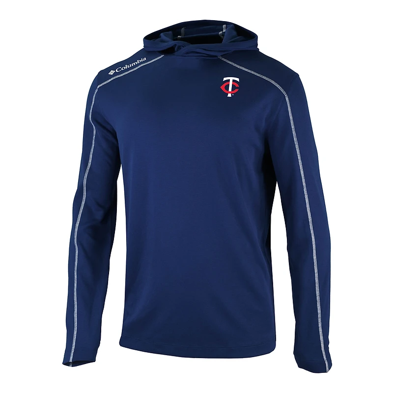 Men's Columbia  Navy Minnesota Twins Omni-Wick Shotgun Pullover Hoodie