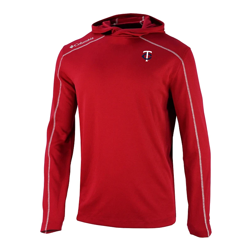 Men's Columbia  Red Minnesota Twins Omni-Wick Shotgun Pullover Hoodie