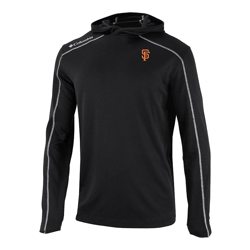 Men's Columbia  Black San Francisco Giants Omni-Wick Shotgun Pullover Hoodie