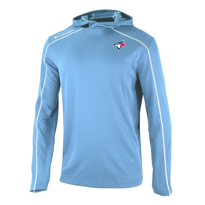Men's Columbia  Light Blue Toronto Jays Omni-Wick Shotgun Pullover Hoodie