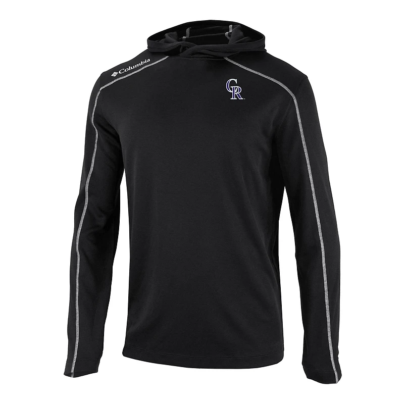 Men's Columbia  Black Colorado Rockies Omni-Wick Shotgun Pullover Hoodie