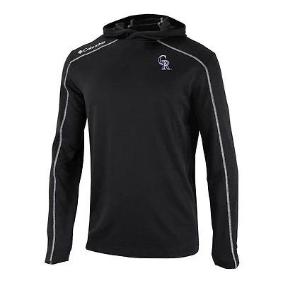 Men's Columbia  Black Colorado Rockies Omni-Wick Shotgun Pullover Hoodie