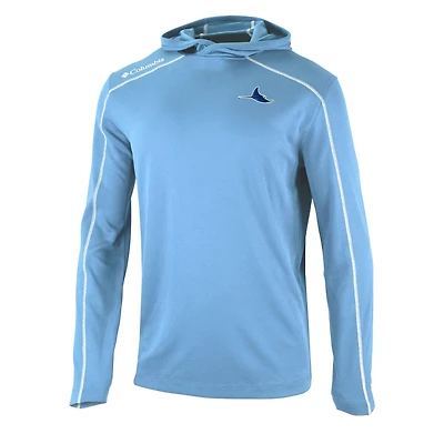 Men's Columbia  Light Blue Tampa Bay Rays Omni-Wick Shotgun Pullover Hoodie