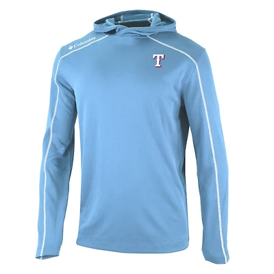 Men's Columbia  Light Blue Texas Rangers Omni-Wick Shotgun Pullover Hoodie