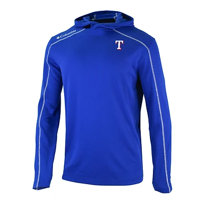 Men's Columbia  Royal Texas Rangers Omni-Wick Shotgun Pullover Hoodie