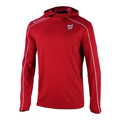 Men's Columbia  Red Washington Nationals Omni-Wick Shotgun Pullover Hoodie