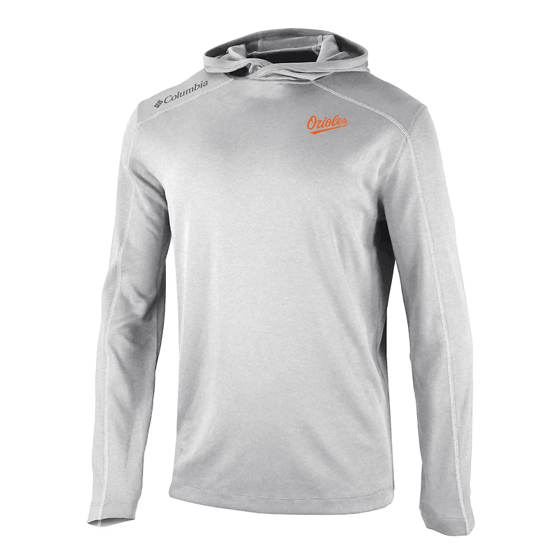 Men's Columbia  Gray Baltimore Orioles Omni-Wick Shotgun Pullover Hoodie