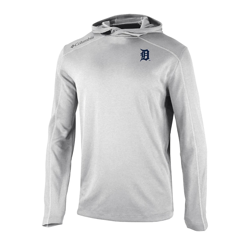 Men's Columbia  Gray Detroit Tigers Omni-Wick Shotgun Pullover Hoodie