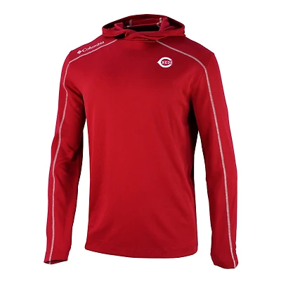 Men's Columbia  Red Cincinnati Reds Omni-Wick Shotgun Pullover Hoodie