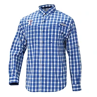 Men's Columbia  Royal Texas Rangers Super Tamiami Omni-Shade Long Sleeve Button-Down Shirt