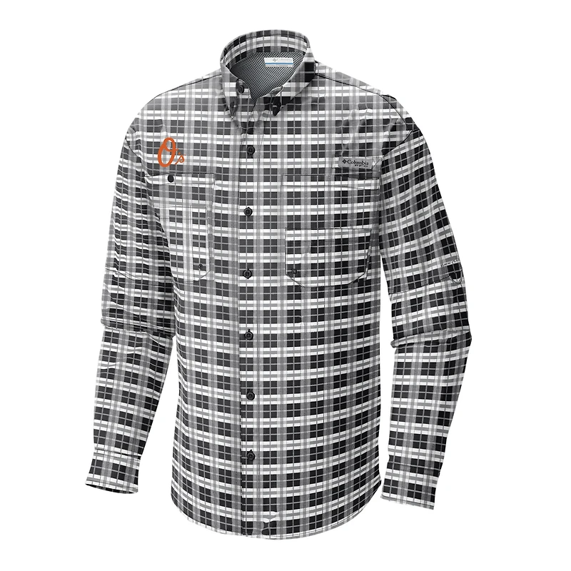 Men's Columbia Baltimore Orioles Super Tamiami Omni-Shade Long Sleeve Button-Down Shirt