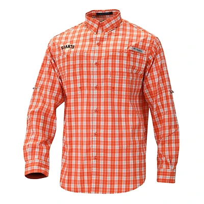 Men's Columbia  Orange San Francisco Giants Super Tamiami Omni-Shade Long Sleeve Button-Down Shirt