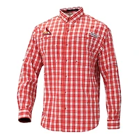 Men's Columbia  Red St. Louis Cardinals Super Tamiami Omni-Shade Long Sleeve Button-Down Shirt