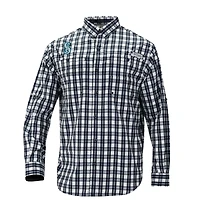 Men's Columbia  Navy Seattle Mariners Super Tamiami Omni-Shade Long Sleeve Button-Down Shirt