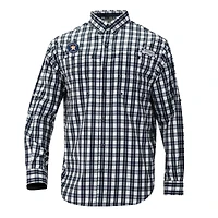 Men's Columbia  Navy Houston Astros Super Tamiami Omni-Shade Long Sleeve Button-Down Shirt