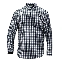 Men's Columbia  Navy Detroit Tigers Super Tamiami Omni-Shade Long Sleeve Button-Down Shirt