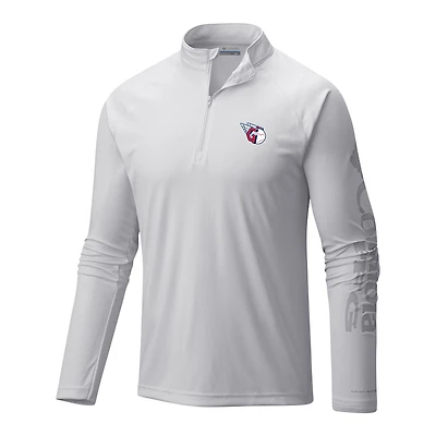 Men's Columbia Cleveland Guardians Terminal Tackle Omni-Wick Raglan Quarter-Zip Pullover