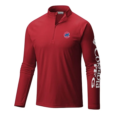Men's Columbia Chicago Cubs Terminal Tackle Omni-Wick Raglan Quarter-Zip Pullover