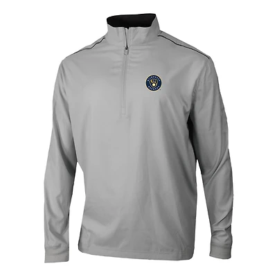 Men's Columbia  Gray Milwaukee Brewers Omni-Wick Bogey's Paradise Quarter-Zip Pullover