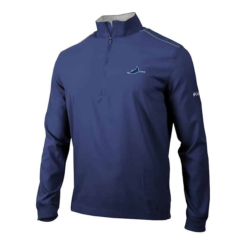 Men's Columbia  Navy Tampa Bay Rays Omni-Wick Bogey's Paradise Quarter-Zip Pullover