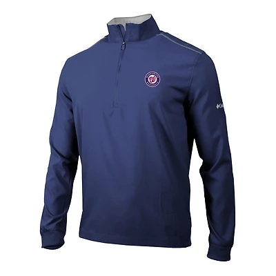 Men's Columbia  Navy Washington Nationals Omni-Wick Bogey's Paradise Quarter-Zip Pullover
