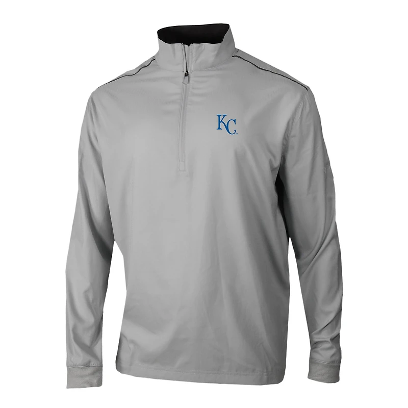 Men's Columbia  Gray Kansas City Royals Omni-Wick Bogey's Paradise Quarter-Zip Pullover