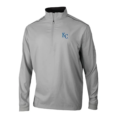 Men's Columbia  Gray Kansas City Royals Omni-Wick Bogey's Paradise Quarter-Zip Pullover
