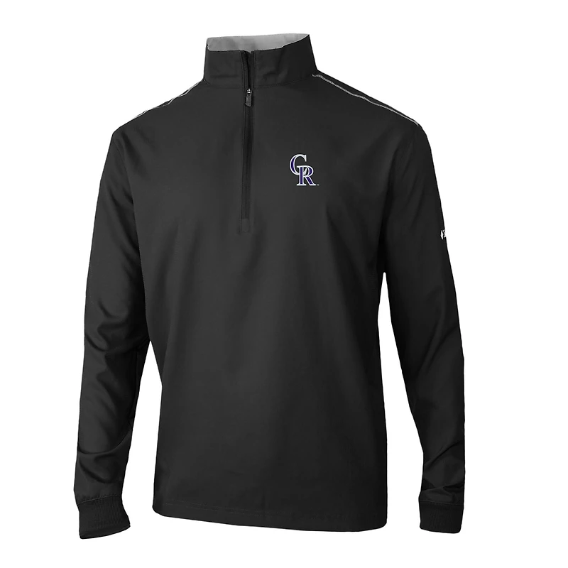 Men's Columbia  Black Colorado Rockies Omni-Wick Bogey's Paradise Quarter-Zip Pullover