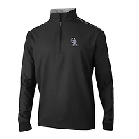 Men's Columbia  Black Colorado Rockies Omni-Wick Bogey's Paradise Quarter-Zip Pullover