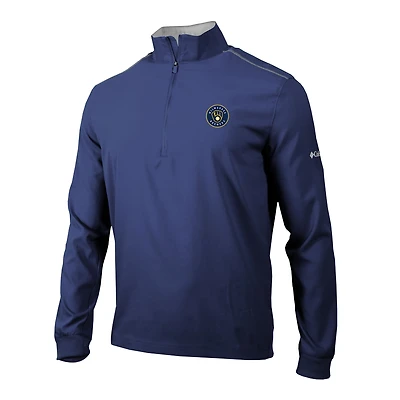 Men's Columbia  Navy Milwaukee Brewers Omni-Wick Bogey's Paradise Quarter-Zip Pullover