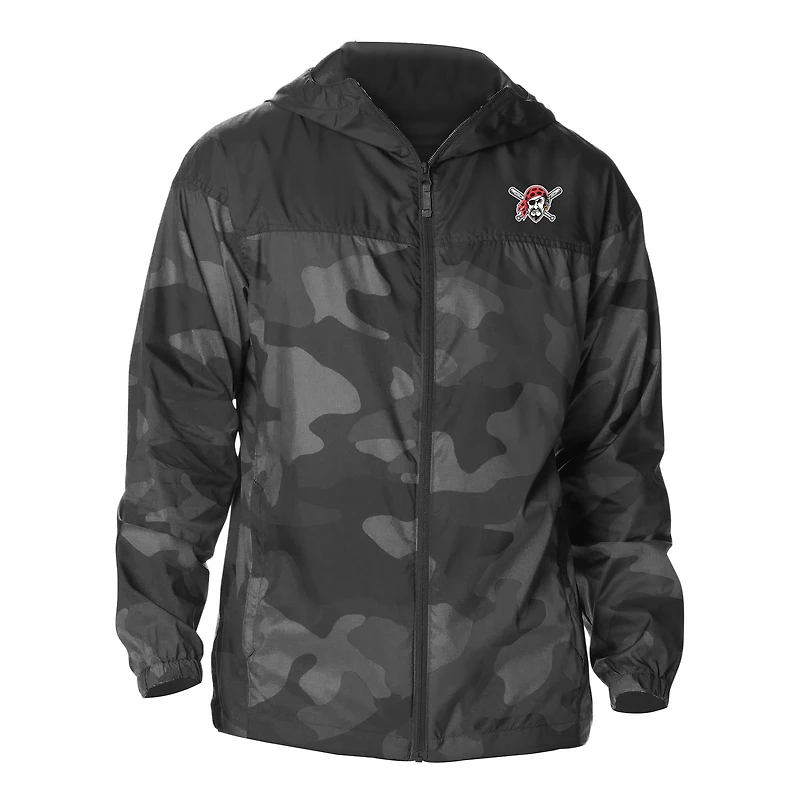 Men's Columbia  Black Pittsburgh Pirates Flash Challenger Novelty Omni-Tech Full-Zip Windbreaker
