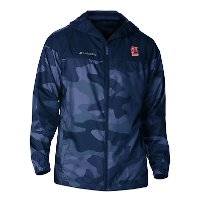 Men's Columbia  Navy St. Louis Cardinals Flash Challenger Novelty Omni-Tech Full-Zip Windbreaker
