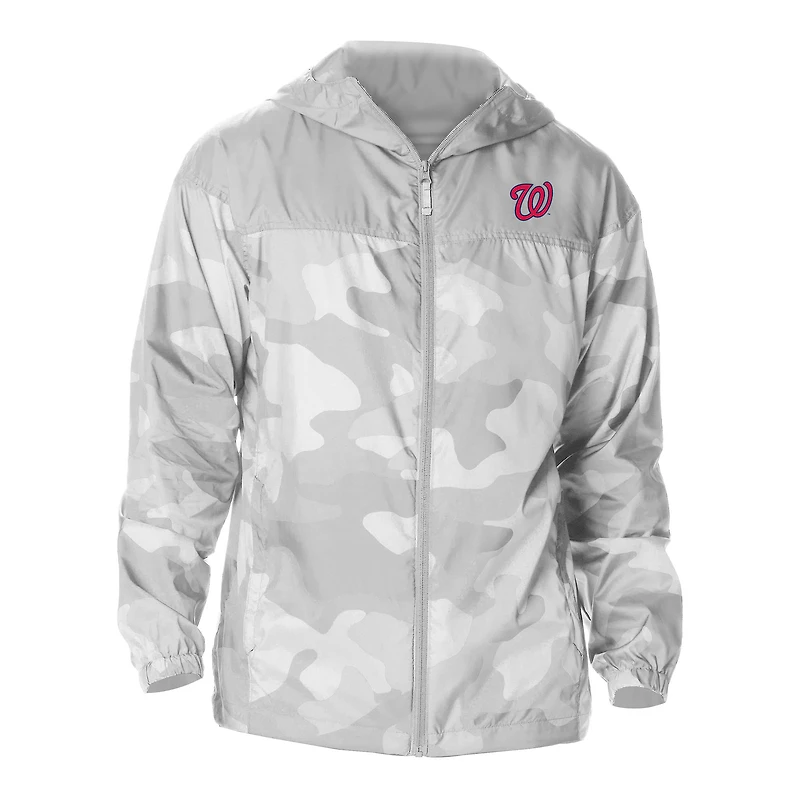 Men's Columbia Gray Washington Nationals Flash Challenger Novelty Omni-Tech Full-Zip Windbreaker