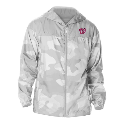 Men's Columbia  Gray Washington Nationals Flash Challenger Novelty Omni-Tech Full-Zip Windbreaker
