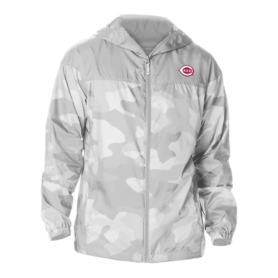 Men's Columbia  Gray Cincinnati Reds Flash Challenger Novelty Omni-Tech Full-Zip Windbreaker