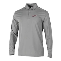 Men's Columbia  Gray Detroit Tigers Omni-Wick Pin High Long Sleeve Polo