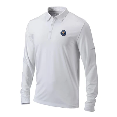 Men's Columbia Houston Astros Omni-Wick Pin High Long Sleeve Polo