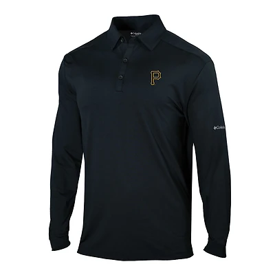 Men's Columbia Pittsburgh Pirates Omni-Wick Pin High Long Sleeve Polo