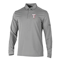 Men's Columbia Texas Rangers Omni-Wick Pin High Long Sleeve Polo