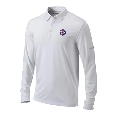 Men's Columbia Washington Nationals Omni-Wick Pin High Long Sleeve Polo