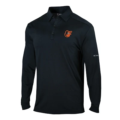 Men's Columbia Baltimore Orioles Omni-Wick Pin High Long Sleeve Polo