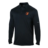 Men's Columbia Baltimore Orioles Omni-Wick Pin High Long Sleeve Polo