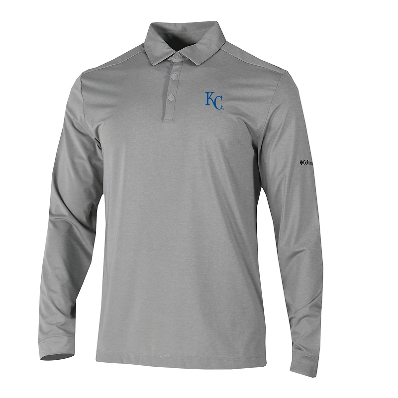 Men's Columbia Kansas City Royals Omni-Wick Pin High Long Sleeve Polo
